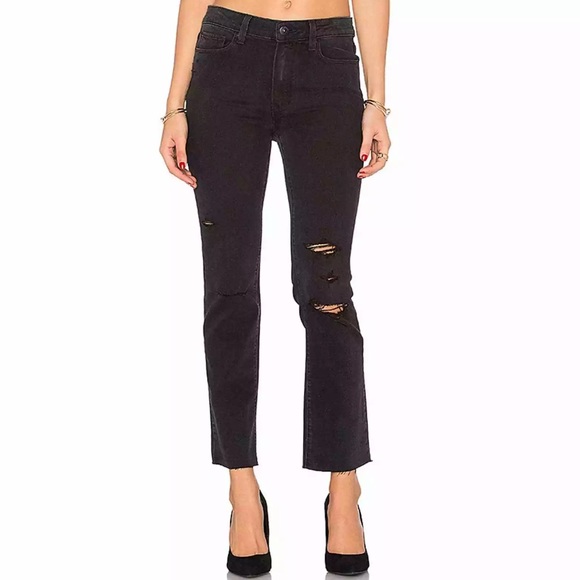 PAIGE Denim - Paige Jacqueline Straight Crop Jeans Distressed 25